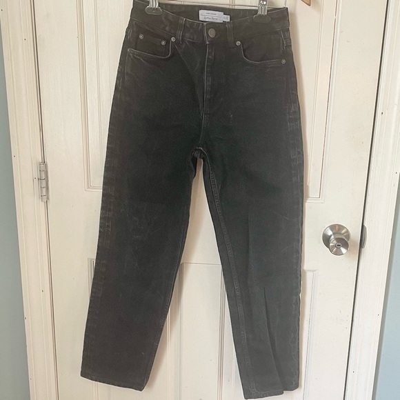 & Other Stories Straight Leg Acid Wash Jeans 26 Paris 90s y2k Retro Black Denim - Picture 3 of 11
